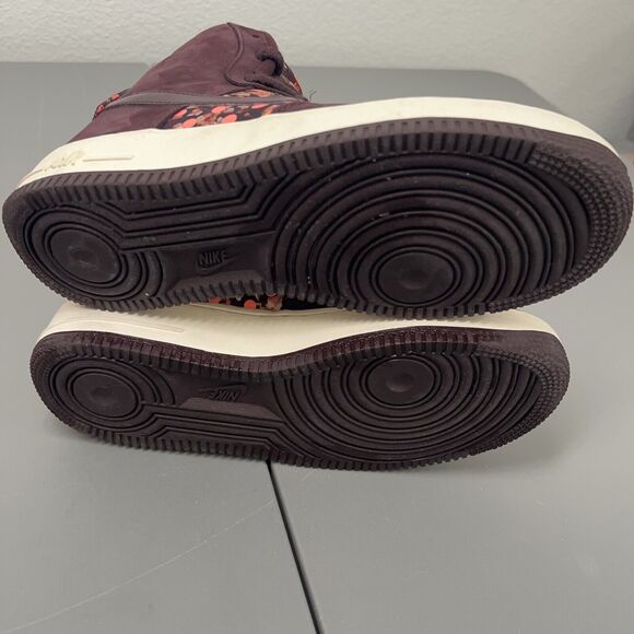 Nike Nike Air Force 1 Liberty High Women 7.5 706653-600 Deep Burgundy Polka Dot - Picture 6 of 11
